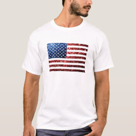 Blåblåskärmsglitter i USA flagga glitter Tee Shirt