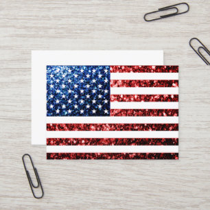 Blåblåskärmsglitter i USA flagga glitter Visitkort