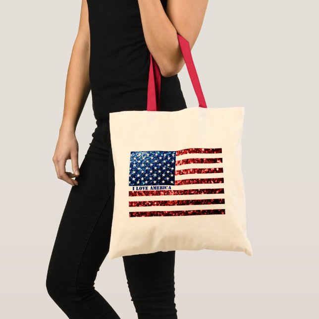 Blåblåskärmsglor i USA flagga AMERICA Personalize Tygkasse (Framsida (produkt))