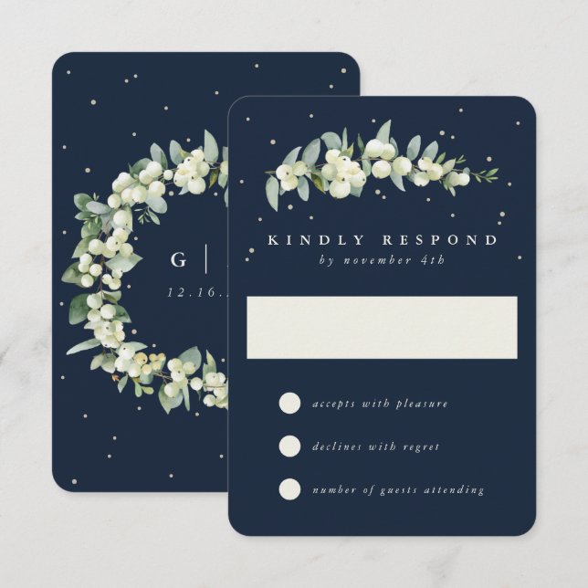 Blåblåsoja+eukalyptus Winter Wedding OSA Kort (Fram/baksida)
