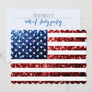 Blåblåspark i USA flagga 4:e juli inbjudan