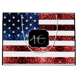 Blåblåspark i USA flagga glitter Sweet 16