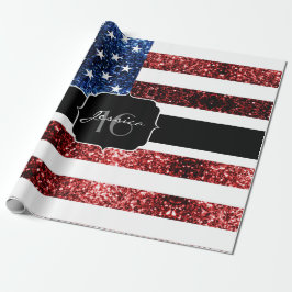 Blåblåspark i USA flagga glitter Sweet 16 Presentpapper