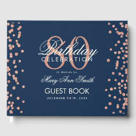 Blåblått 80-dagars Glitter-konfetti i ro Gästböcker