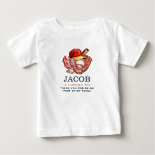 Blåblått baskeboll Barns födelsedag Party T Shirt