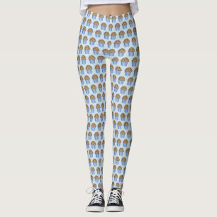 Blåblått blått blått blått blåbär, mullvadsbröd leggings