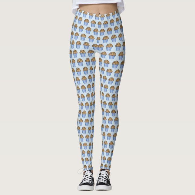 Blåblått blått blått blått blåbär, mullvadsbröd leggings (Framsida)