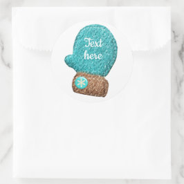 Blåblått blått blått blått blåögd snöflinga runt klistermärke