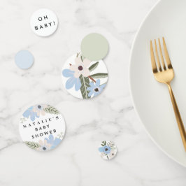 Blåblått Blommigt Babykläder Bord-konfetti i pojke