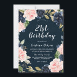 Blåblått  Blommigt Utandning 21:a födelsedag Party Inbjudningar<br><div class="desc">21:a födelsedag Party Inbjudan Se matchande föremål i Niche och Nest Store</div>