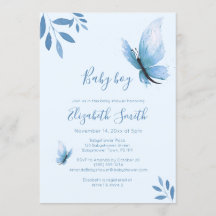 Blåblått butterfly blommigt babydusch