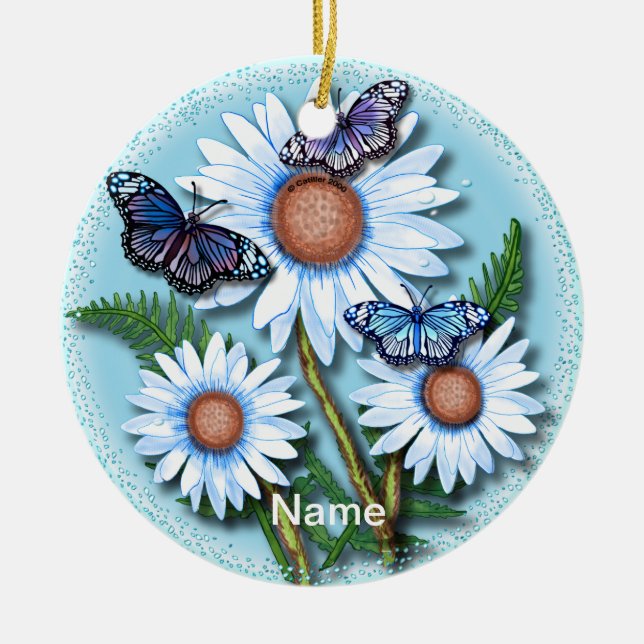 Blåblått daisy, ornament (Framsidan)