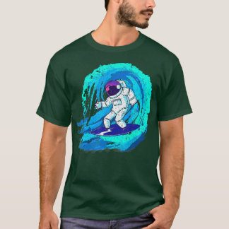 Blåblått från rymden galaxy surfer astronaut t shirt