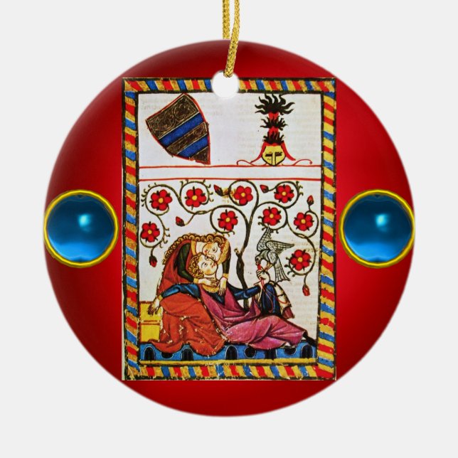 Blåblått handjur av ETERNAL KÄRLEK Julgransprydnad Keramik (Framsidan)