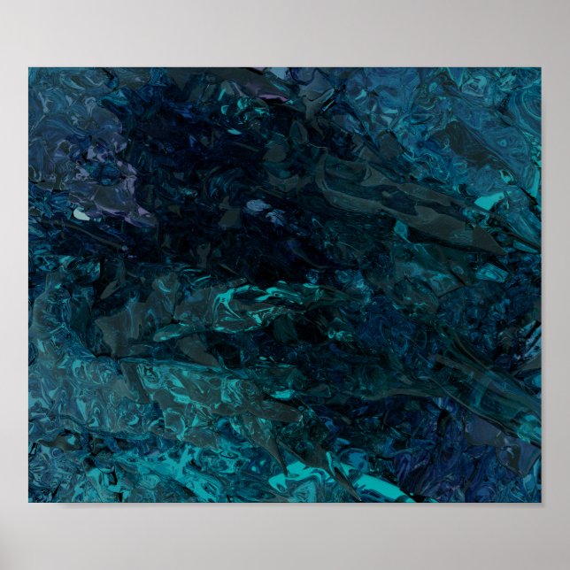 Blåblått i flytande form poster (Framsidan)