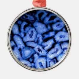 Blåblått kvarts (blått kvarts) julgransprydnad metall