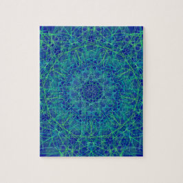 Blåblått mandala paisley-pussel pussel