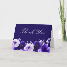 Blåblått: Midnight Navy Blue Ro Bröllop Tack Kort