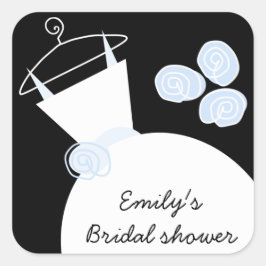 Blåblått "Möhippa", svart bröllop Fyrkantigt Klistermärke