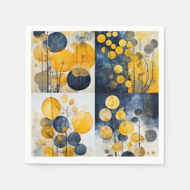 Blåblått och Gult blöjor Pappersservett (Framsidan)