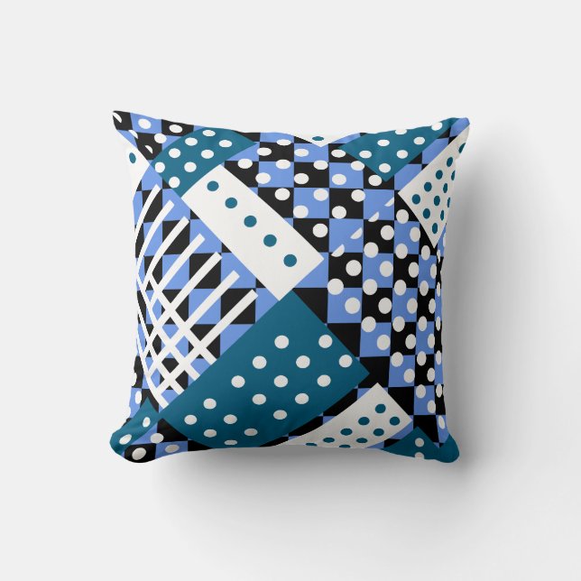 Blåblått och mörk blått kudde (Framsida)