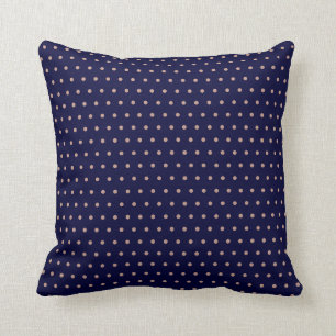 Blåblått och Ro Guld Texturerad polka Dot Mönster Kudde