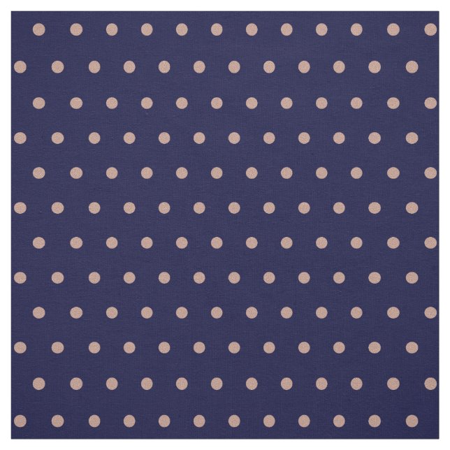 Blåblått och Ro Guld Texturerad polka Dot Mönster Tyg (Provkarta)