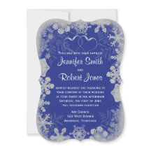 Blåblått och Silver-snöflammasslinginbjudan