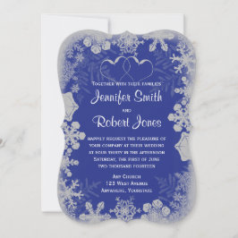 Blåblått och Silver-snöflammasslinginbjudan Inbjudningar