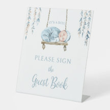 Blåblått pojke-duschgäst bok-tecken