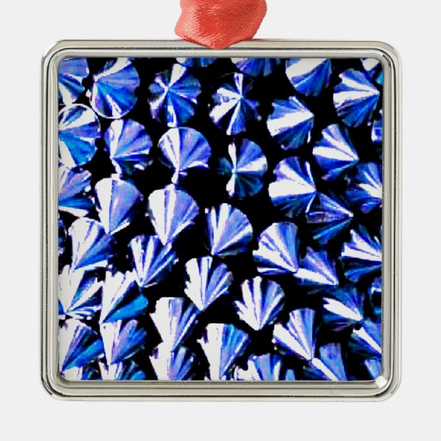 Blåblått Silver Metall Julgransprydnad Metall (Framsidan)