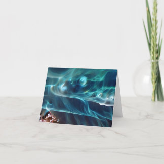 Blåblått snurrande digitalkonst i himmel för nedla tack kort