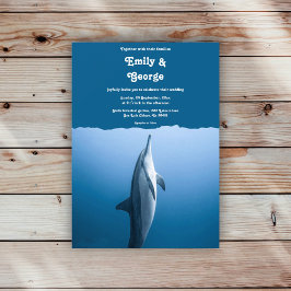 Blåblått under havets delfiner Kusten Bröllop Inbjudningar