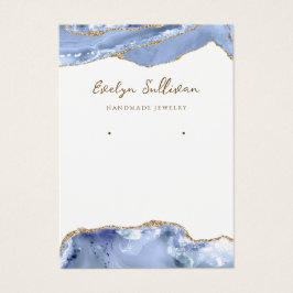 Blåblått visning för smycken visitkort
