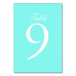 Blåblåturkos akva blå bröllop bordsnummer