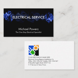 Blåblixtströmsgeneratorer, eltjänst visitkort