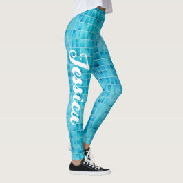 Blåblock av blått glas, mosaik leggings