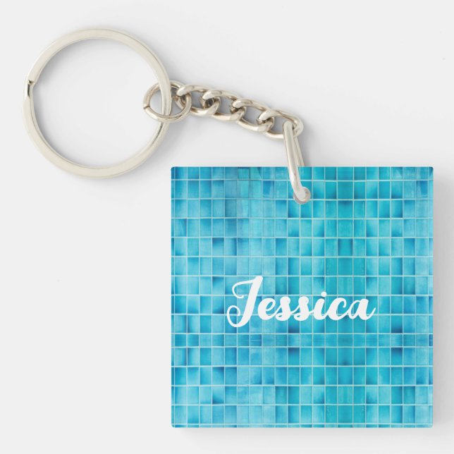 Blåblock av blått glas, mosaiskt glas (Framsidan)