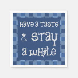 Blåblock avslappnad party kalkblöjor pappersservett