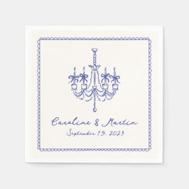 Blåblöjor av hand plockade bröllop pappersservett