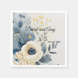 Blåblöjor, gräddblöjor och blyertservetter av vit pappersservett