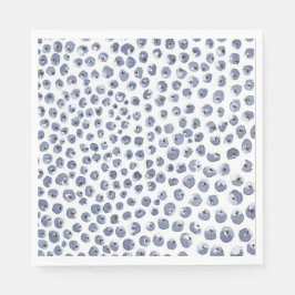 Blåblöjor, handmålad vattenfärg Blåbär Pappersservett