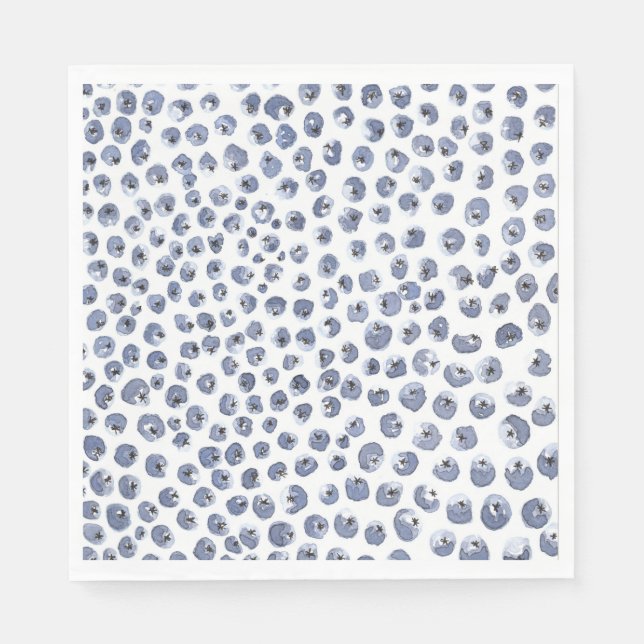 Blåblöjor, handmålad vattenfärg Blåbär Pappersservett (Framsidan)