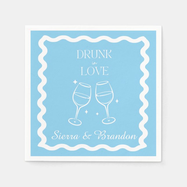 Blåblöjor i Kärlek Personlig Bröllop Pappersservett (Framsidan)