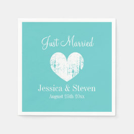 Blåblöjor med vit bröllopsfest pappersservett