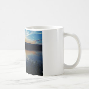 Blåblomma, blå solnedgång kaffemugg