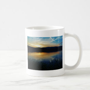 Blåblomma, blå solnedgång kaffemugg