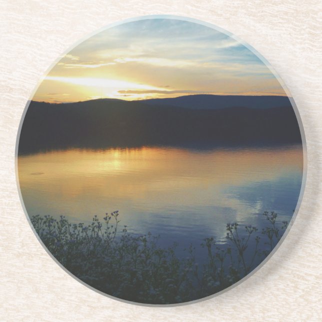 Blåblomma, blå solnedgång underlägg (Framsidan)