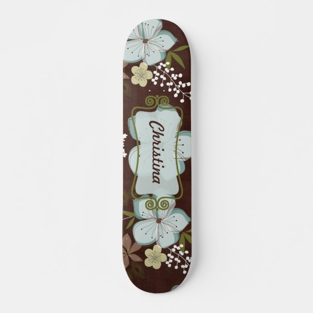 Blåblomma för Skateboard Hawaiian Bräda 21,5 Cm (Framsida)