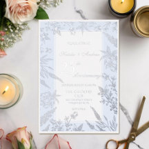 Blåblomma i elegant och Silver-årsdagen